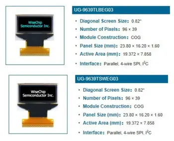 0.82 pulgadas, blanco, azul OLED de la fría pantalla de 96 * 39 matriz de puntos 28PINOS de la UNIDAD de IC SSD1306 para el hogar inteligente módulo de