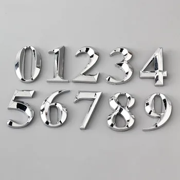 0123456789 Plástico ABS Número de House Hotel Dirección de Dígitos Moderna de la Placa de Carta 3D Pegatinas de Altura 5 cm/7 cm de la Puerta de la Placa de la Decoración