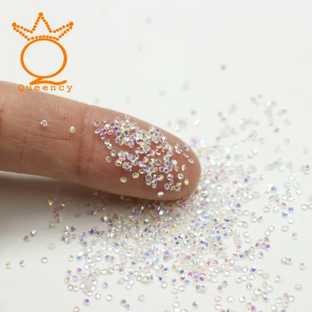 1.2 mm Micro Circón Cristal de diamante de imitación Con AB Colores de Uñas de Arte de diamante de imitación de Pequeño tamaño con calidad AAA Para decoración de uñas