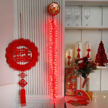 1.35 m 92LED Luces de Hadas de la Cadena de LED Electrónica Petardo Lámpara de 220 Sonido de Año Nuevo Chino de la Decoración de la Cadena de Luces