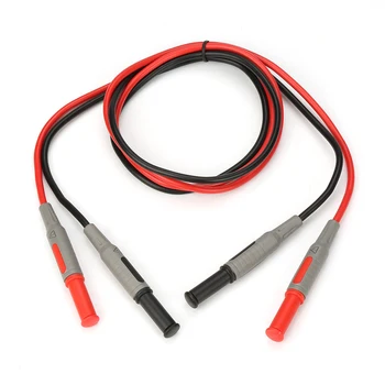 1 par P1032 de 4 mm de los cables de Prueba del Multímetro de Seguridad tipo Banana Recto Multímetro Cable de la Prueba de 100 CM 15A