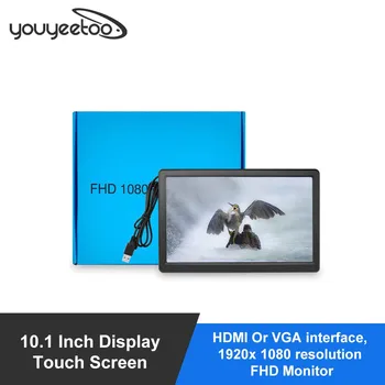10.1 pulgadas de pantalla táctil LCD (Adaptación: Tinker Junta & Raspberry Pi) , HDMI O VGA interfaz, 1920 x 1080 de resolución FHD Monitor