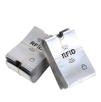 10 pcs Anti-Scan de la Tarjeta de Crédito de la Tarjeta del RFID Protector Anti-magnético, papel de Aluminio Portátil del Banco del Titular de la Tarjeta
