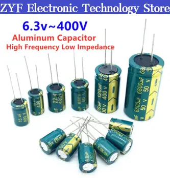 10 piezas de Aluminio electrolítico condensador de 2200 uF 25 V de 10 * 20 mm frekuensi tinggi Electrolítico Radial kapasitor