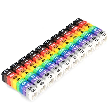 100/150PCS Colorido C-Tipo de Cable Marcador de Número de la Etiqueta de la Etiqueta Para 2-7mm de Alambre