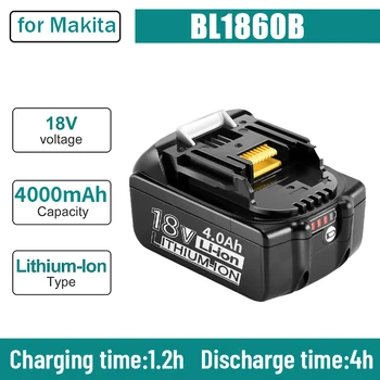 100% Original 18V 4000mAh batería Recargable de las Herramientas eléctricas de la Batería con LED de Li-ion de Reemplazo LXT BL1860B BL1860 BL1850