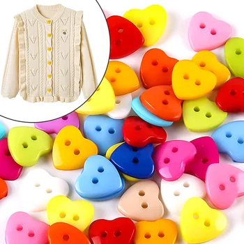 100pcs de colores Melocotón Corazón, Color Mezclado Botón Mayorista Botones Lindo Suéter de Abrigo Niños DIY Ropa Botón Accesorio