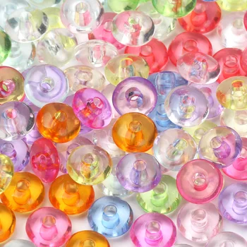 100Pcs/lote de 9 mm de Acrílico Transparente de Perlas Planas y Redondas Sueltas Espaciador Perlas Para DIY Collar Pulsera de la Joyería de los Accesorios