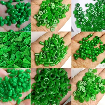 10pc Natural de Un Verde Jade Perlas de BRICOLAJE Pulsera del Brazalete del Encanto de la Jadeíta de la Joyería Accesorios de Moda Amuleto de Regalos para las Mujeres de los Hombres