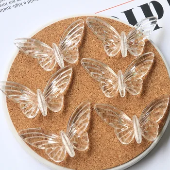 10pcs coreano de hadas estilo transparente agujero recto de la mariposa de Perlas para la Joyería de BRICOLAJE Pulsera hecha a Mano Collar de Accesorios