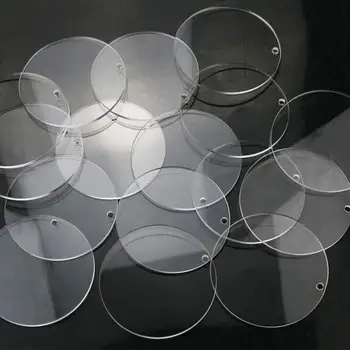 10Pcs Disco de Plástico Acrílico Transparente, Redondo de Acrílico para la Imagen de la Pintura de Marco Diy Craft Llavero Niños Juguetes Regalos