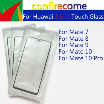 10pcs\Mucho LCD Frontal de Vidrio Para Huawei Mate 7 8 9 10 Pro Vidrio de la Pantalla Táctil de la Lente Con OCA Cola de Reemplazo