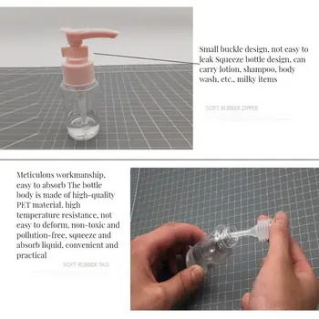 10Pcs Portátil de Maquillaje Botellas Kit de Vacío de la Bomba Transparente Botella con atomizador de Plástico con Bolsa de Almacenamiento de envases de Cosméticos