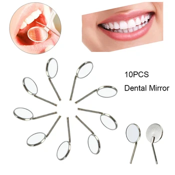 10pcs/set Dental en la Boca Espejo Reflector Dentista Equipos de Acero Inoxidable Dental en la Boca Espejo de Cuidado Oral Conjunto de herramientas Kit de