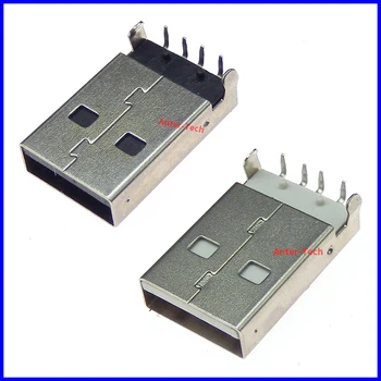 10Pcs USB 2.0 Macho, de Un USB de Tipo PCB Conector de 90 grados Macho Conectores USB 4Pins DIP