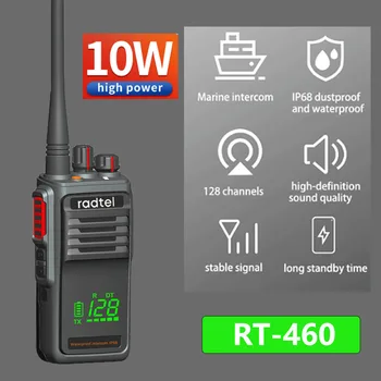 10W Radtel RT-460 Walkie Talkie de la Gama Larga de la prenda Impermeable IP68 de radio de Dos vías Potente Portátil de Radio Comunicador Para la Caza