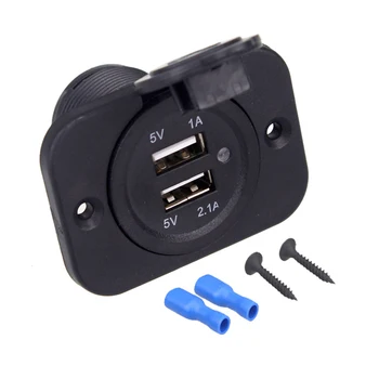 12-24V Cargador USB para Auto Moto Camioneta ATV Barco LED Coche 3.1 a Dual USB Enchufe de Alimentación del Cargador del Adaptador de Corriente de Alimentación