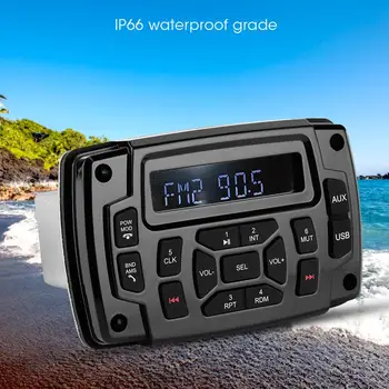 12V Reproductor de MP3 FM AM Receptor Estéreo Impermeable IP66 Accesorio para embarcaciones