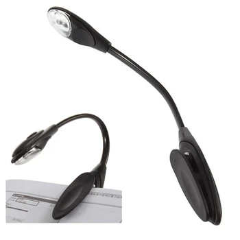 1Pc Flexible Mini Clip Brillante Booklight LLEVÓ el Libro de Viajes de la Lectura de la Lámpara de Luz Blanca