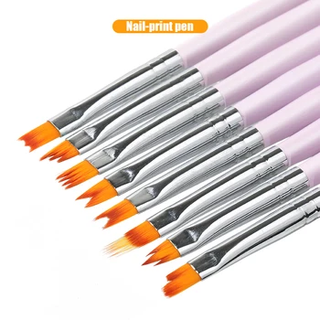 1Pc Gradiente de Gel UV de la Pluma de Dibujo de la Pintura Pinceles Suaves de color Rosa de la Manija de Manicura Nail Art Pen de Transferencia de un Conjunto de herramientas de Manicura