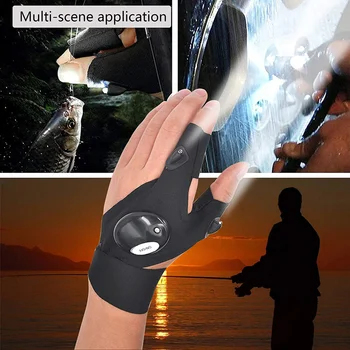 1PC guantes LED Linterna Antorcha Impermeable al aire libre de la Herramienta de Pesca Camping Senderismo Supervivencia y Rescate de Múltiples Luz de la Herramienta