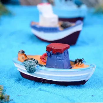 1PC Modelo de Barco de Pesca Barco de Juguete DIY Craft Casa de la Decoración de la Mesa en Miniatura de una Estatuilla Mini Modelo de Barco en las Decoraciones de las Herramientas de Jardín