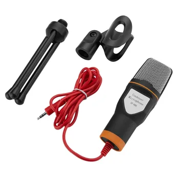 1PCS Cable Profesional de Condensador Estéreo Equipo SF-666 de Micrófono de 3,5 mm de Audio Con el Titular de Soporte Clip Para PC Karaoke