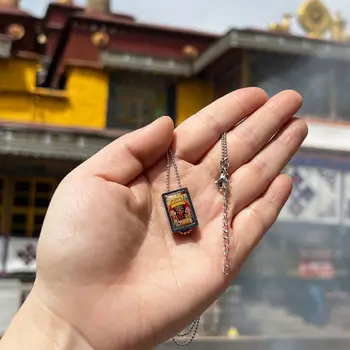 1pcs/lot Tibet Lhasa Zakilam cuadrados de acero de Titanio collar colgante