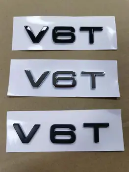 1X Cromo brillante negro Mate ABS V6T del Cuerpo de Coche Guardabarros Trasero Tronco Insignia Emblema etiqueta Engomada para Audi Accesorios