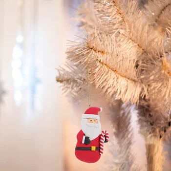 2 Pcs Santa Claus Mini Decoración De La Parte De Accesorios Festival Colgante Colgante De Arcilla Polimérica Hermosa Navidad Anciano Adorno