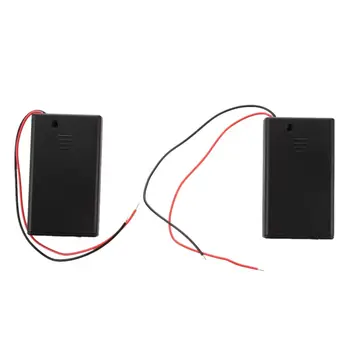 2 piezas de 3 x AAA 4.5 V de la Batería Titular el Caso de la Caja de conexión de Cable Interruptor DE encendido/APAGADO de la Cubierta w