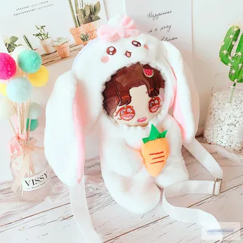 20 cm de la Muñeca de la Felpa Muñeca de la Ropa Precioso Conejo Bolso bolsa de traje de Peluche Juguetes Muñecas Accesorios para Corea del Kpop EXO Ídolo de Muñecas