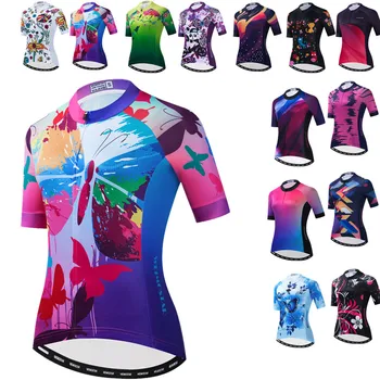 2021 Ciclismo Jersey de las Mujeres de la Bicicleta de MTB Superior Maillot del Equipo de Verano de Carreras de Carretera de Montaña de la Camisa de Mujer Ropa ciclismo de Descenso Púrpura