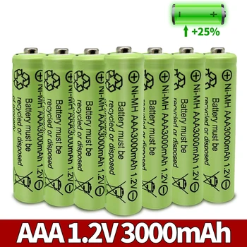 2023 AAA Nuevas 3000mAh 3A 1.2 V de Níquel de Hidrógeno Amarillo Batería Recargable MP3 RC de Juguete de la Linterna de LED