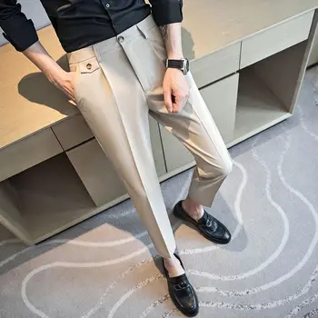 2023 Nueva de los Hombres Pantalones Casuales Pantalones Fina y Transpirable Versión coreana de Slim de Nueve punto de Pantalones Casual Clásico Masculino de la Marca P139