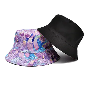 2023 Nuevo Bucket Hats Mujeres Hombres Seta de Impresión Pescador Sombrero de Doble cara Bloqueador de Sol, Sombrero Reversible de la Cuenca del Sombrero