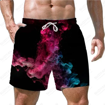 2023 Verano Nuevos Hombres pantalones Cortos de Playa Pantalones de colores de Manchas de la Impresión 3D de la Playa Hawaiana de los Hombres del Estilo del Cordón Casa de pantalones Cortos de Baloncesto