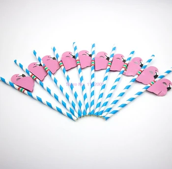 20bag 50pcs/ bolsa de Flamingo Paja 3D Flexible de papel Pajas de Beber a los Niños de Cumpleaños/Boda/Fiesta en la Piscina de fuentes de la Decoración