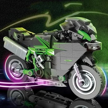 257PCS+ Bloques de Construcción de Juguetes de la Motocicleta de la Locomotora Modelo de Carreras de Velocidad de los Niños de Raza Adulto Rompecabezas DIY Regalo