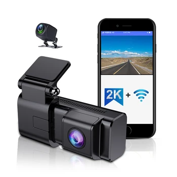 2K HD Dash Cam Delantera y Trasera, Mini Dual Dashcam para el Coche, Dashcam con Visión Nocturna, G-sensor, Grabación en Bucle, Monitor de Aparcamiento