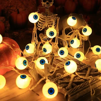 2m/3m LED de Hadas de la Luz Fantasma de los Ojos de la Modelo Creativo de la Luz de Cadena a Batería Guirnalda de Halloween de la Flor de la Linterna de Luz LED Garland