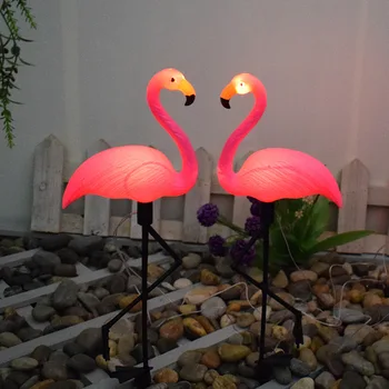 2PCS Jardín Flamingo Solar Luces LED Para al aire libre Patio de Césped, Decoración, Adornos IP55 Césped Lámparas de la Barra de Decoración Estacas Estacas de Jardín