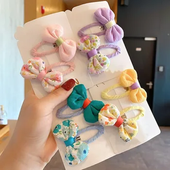 2PCS Niños del Nuevo Arco coreano Versión Floral Accesorios para el Cabello Femenino Princesa Bebé Roto la Liberación de Arte BB Clip de Horquilla