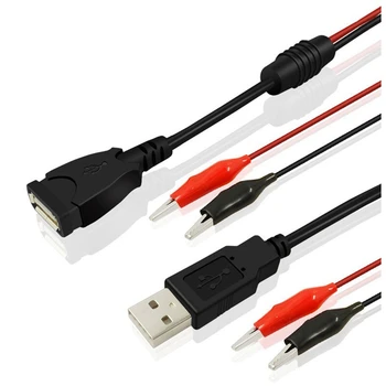 2Pcs USB pinzas de Cocodrilo Cocodrilo Cable Macho/Hembra A USB Probador de Detector de Voltaje DC Medidor Amperímetro de la Capacidad del Medidor de Potencia