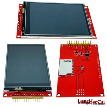 3.2 pulgadas TFT LCD de pantalla táctil del panel de ILI9341 controlador de ángulo de visión amplio de 320240 4 cable serial SPI puerto de PCB adaptador de placa base