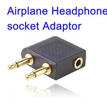 3.5 mm para 2x3.5mm que los Viajes en Avión de Auriculares Auriculares Jack de Audio Adaptador Convertidor
