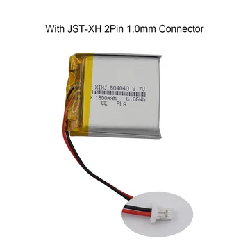 3.7 V 1800 mAh 6.66 Wh batería Recargable de Polímero de Litio Li Batería de Lipo 804040 JST 2Pin 1.0 mm Conector de GPS Para la DashCam de Tablet PC