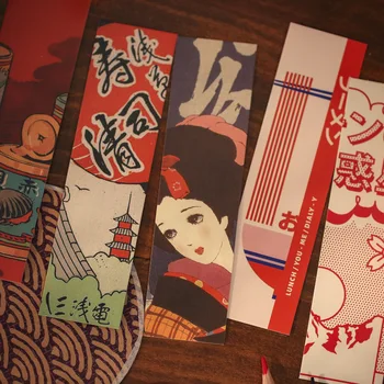 30 Pcs/Set Japonés Showa Serie de marcadores Retro Chica Japonesa de ilustración de libros Marcadores Mensaje de la Tarjeta de Regalo de Papelería
