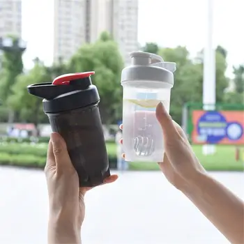 300 ML Botella de Agua de Plástico Transparente Botellas de Deportes de la Proteína de la Coctelera Mezclar el Agua de la Botella de Agua Portátil de la Copa de Cocina, Cristalería