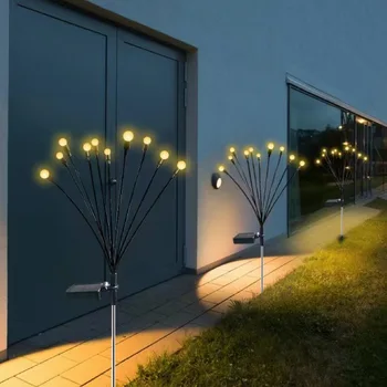 30inch Solar LED al aire libre de la Decoración del Jardín del Paisaje de las Luces de los Fuegos artificiales de la Luciérnaga Césped Lámparas para Casa de campo con Terraza Balcón Decoración